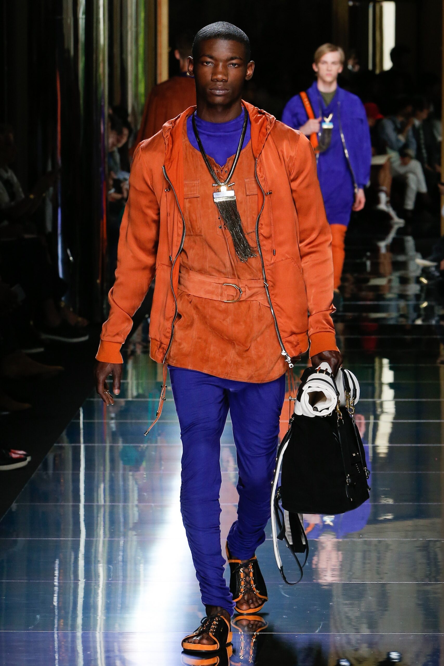 orange suede long-sleeve hooded relaxed zippered jacket