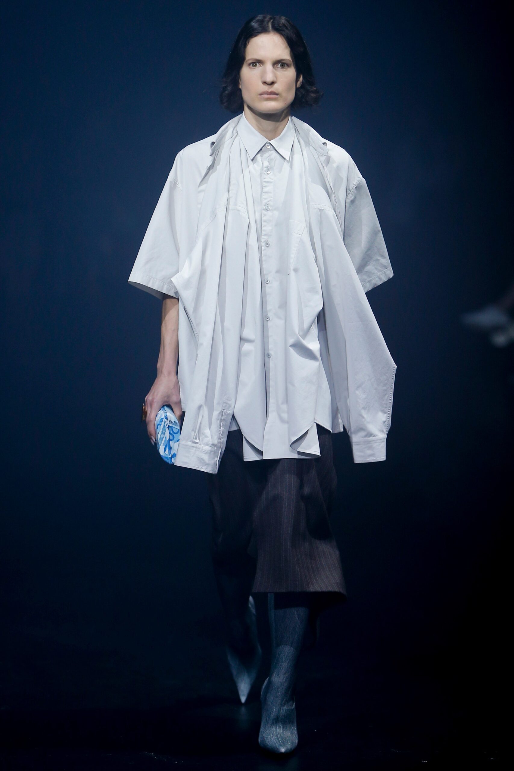 oversized white shirt with black pants