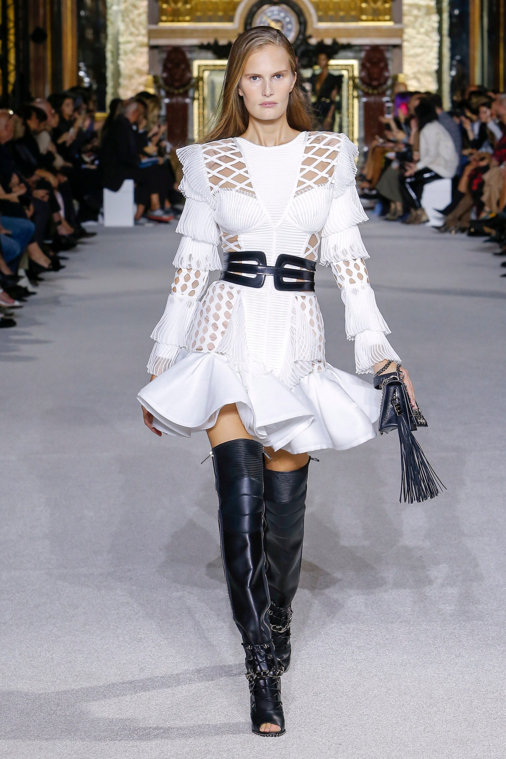 black leather fitted zippered boots