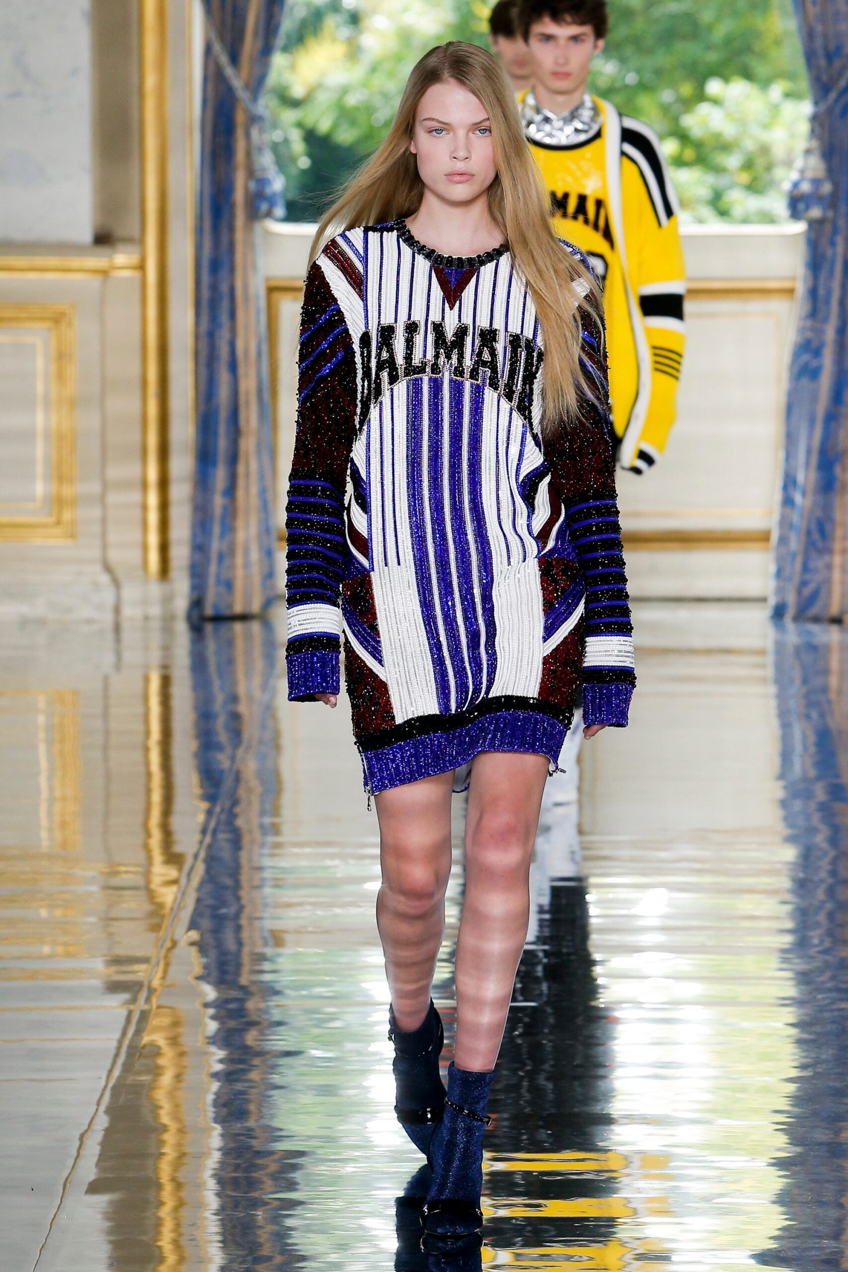 purple and white striped mini dress