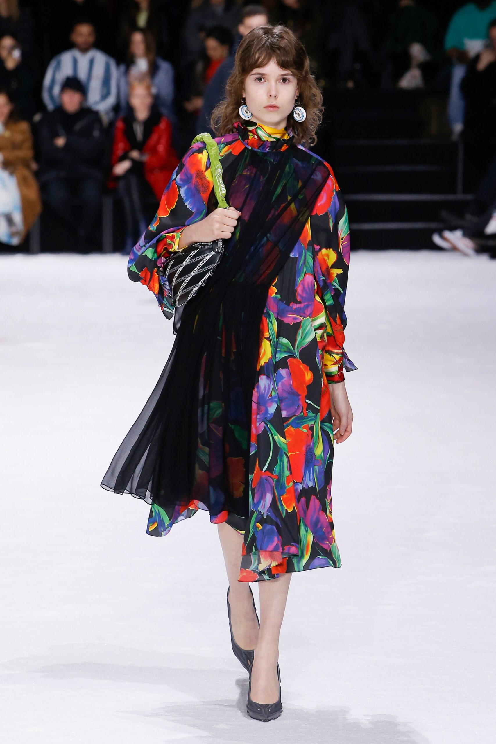 black multi-colored layered dress