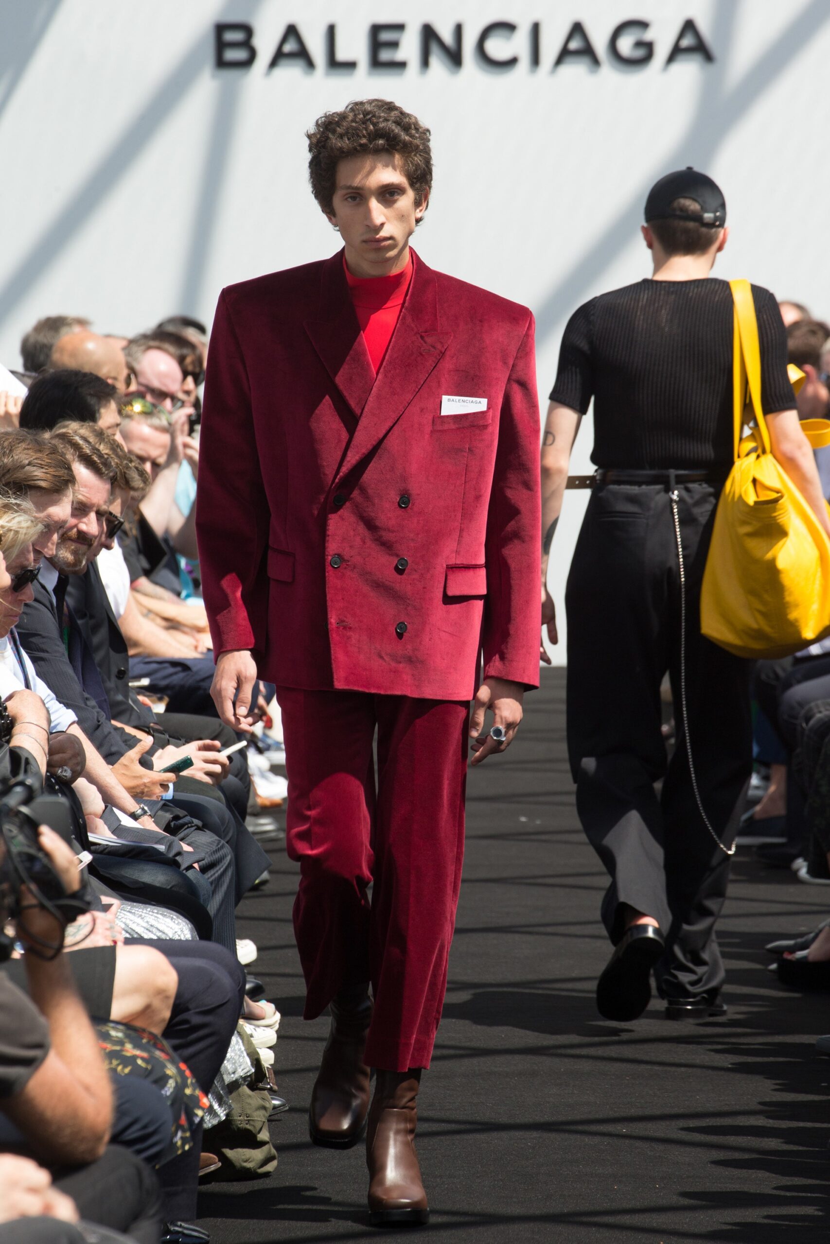 red velvet long-sleeve collared tailored pencil suit