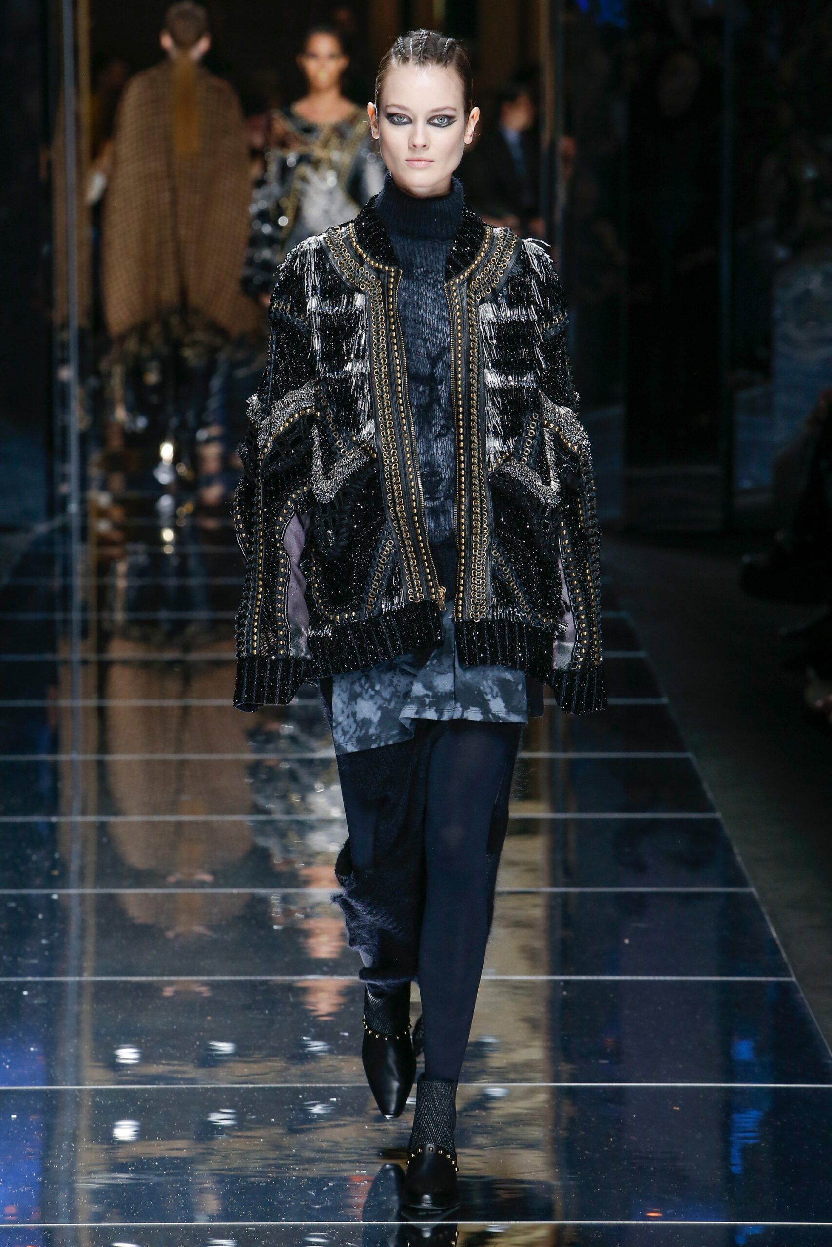 oversized black beaded jacket