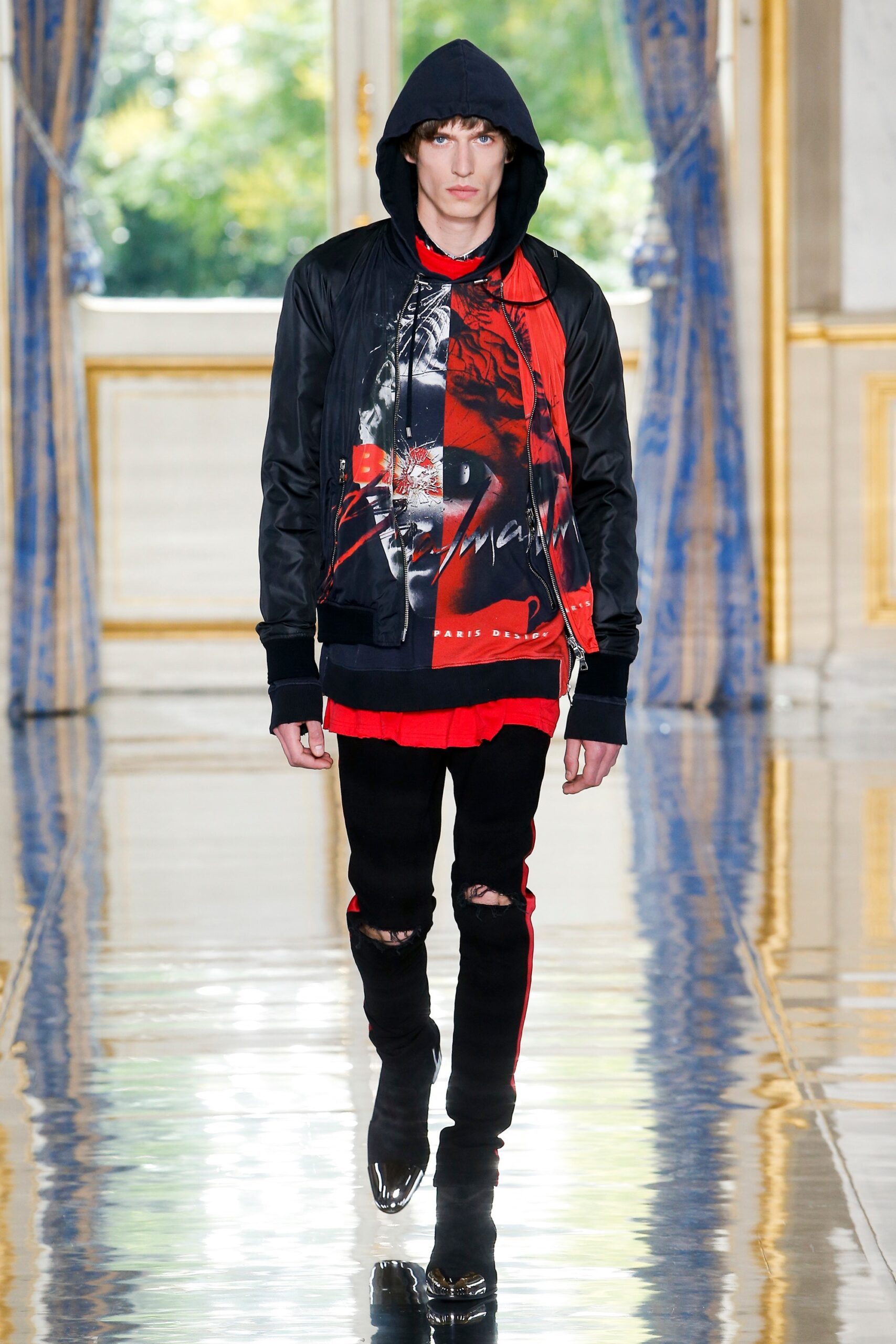 black and red fitted jacket