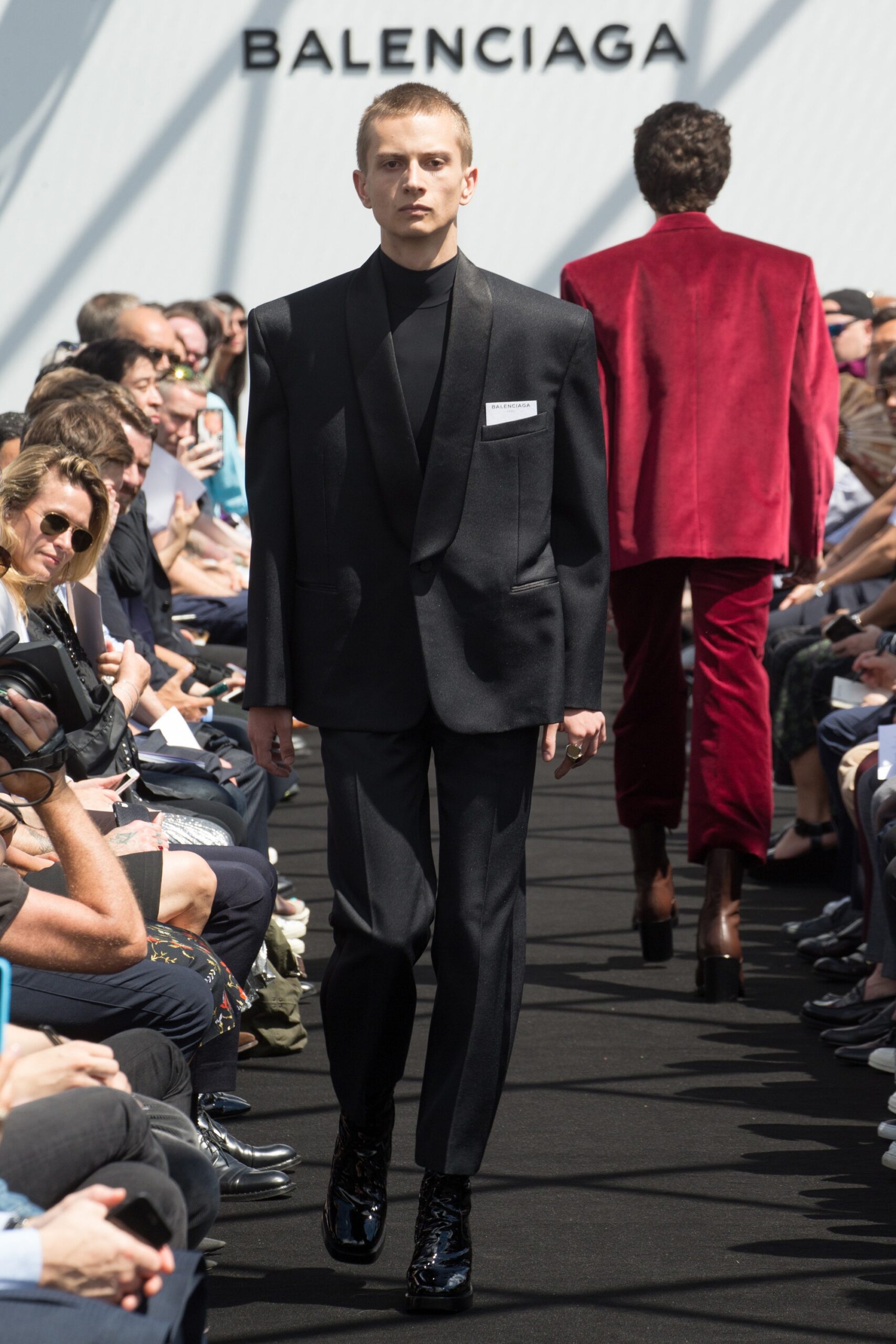 black tailored suit