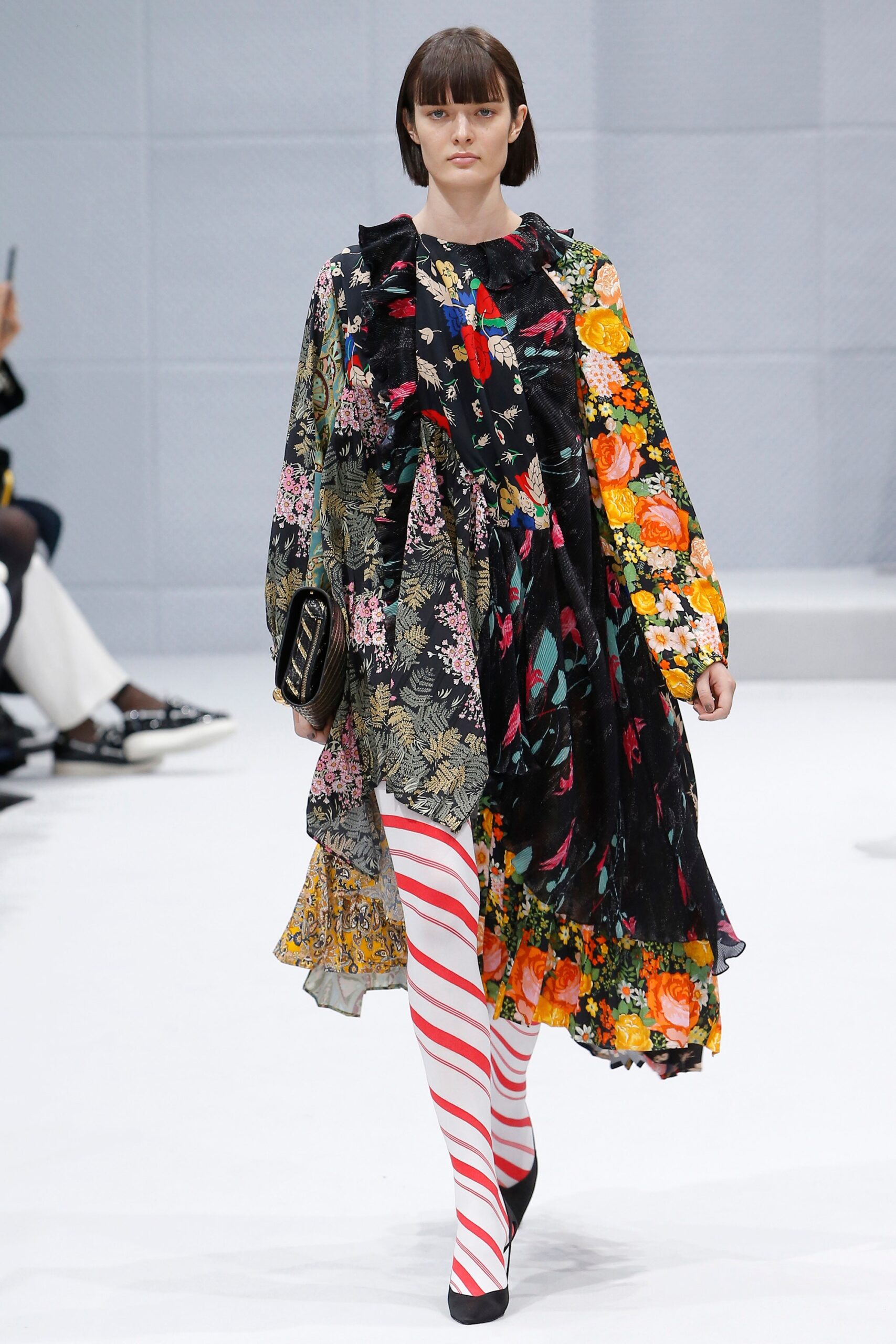 multi-colored layered midi dress