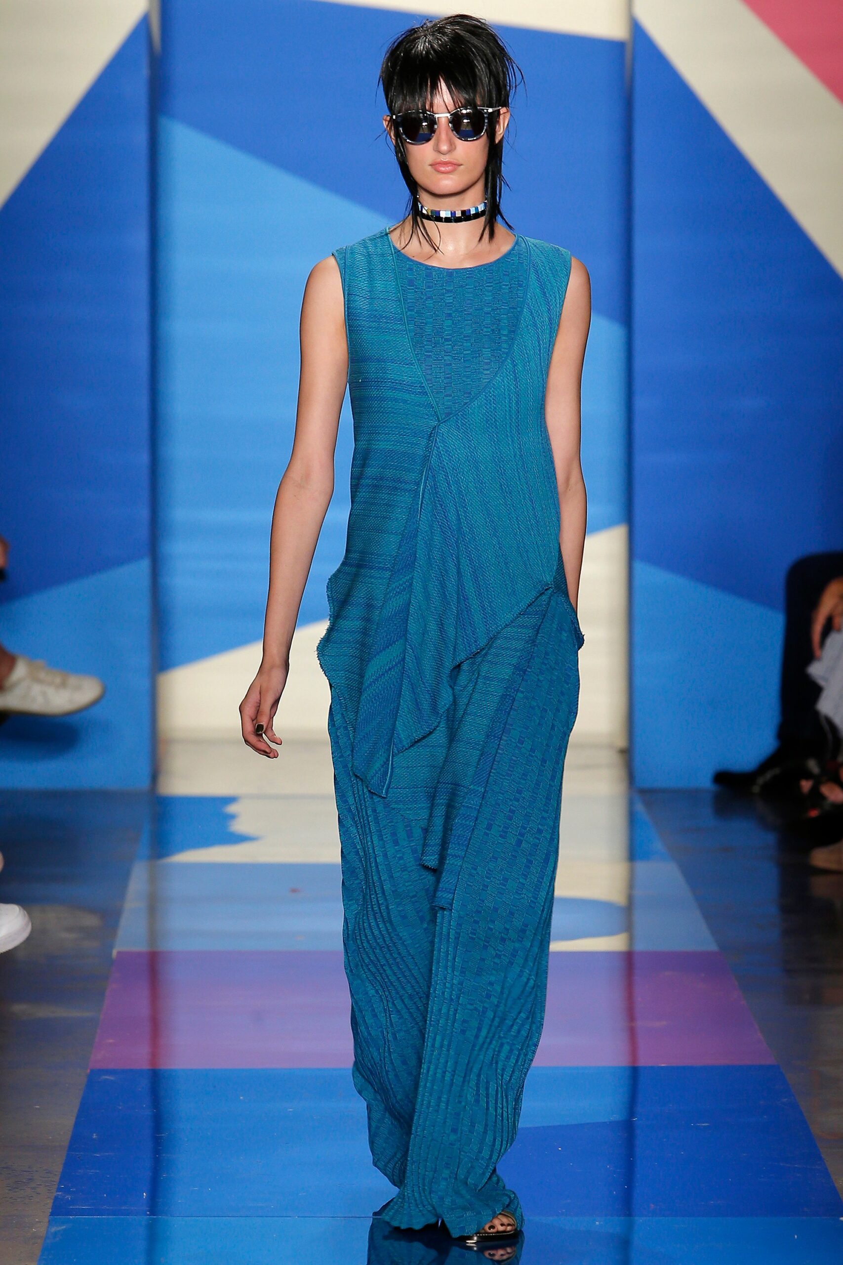teal relaxed sleeveless jumpsuit