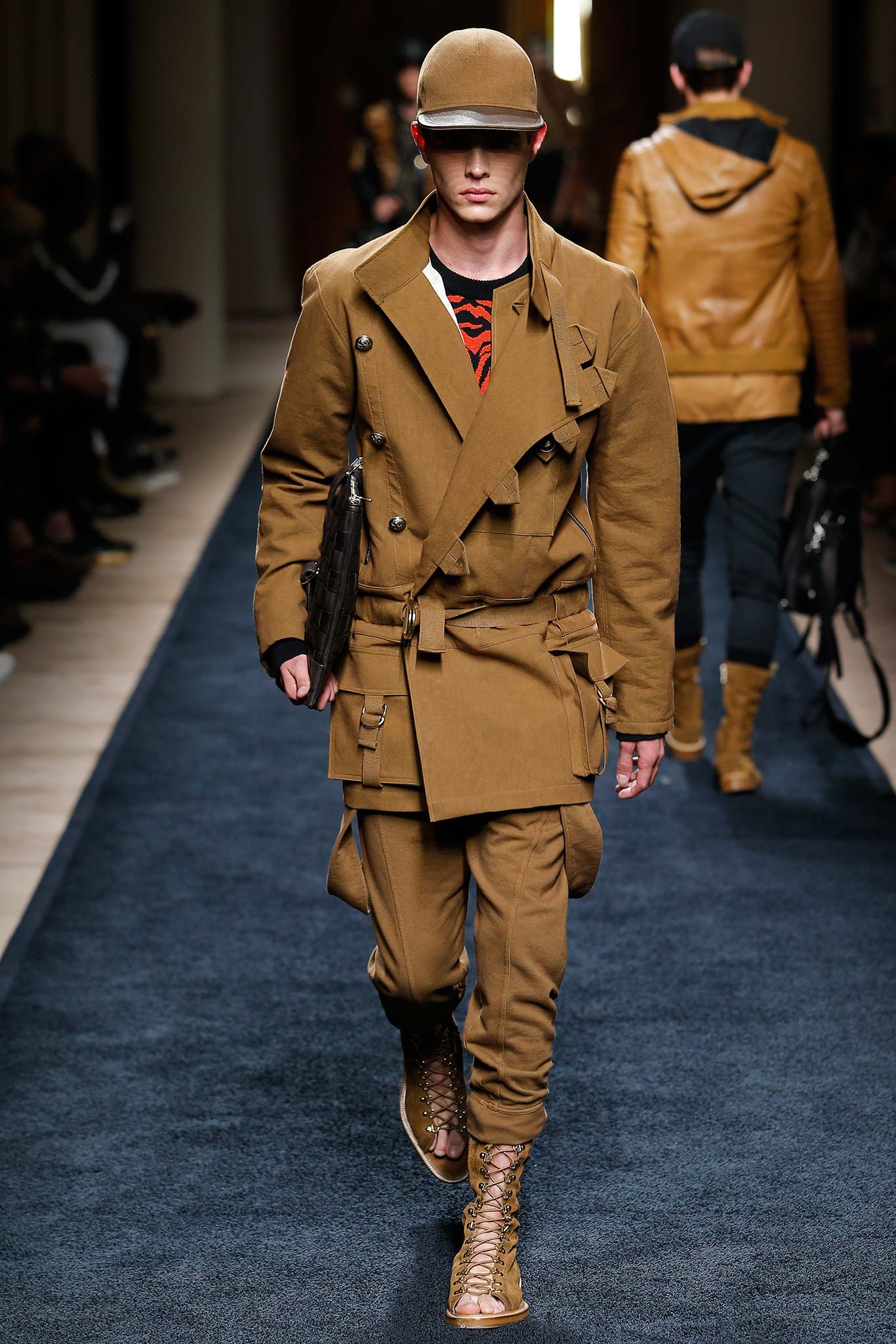 brown cotton coat and pants