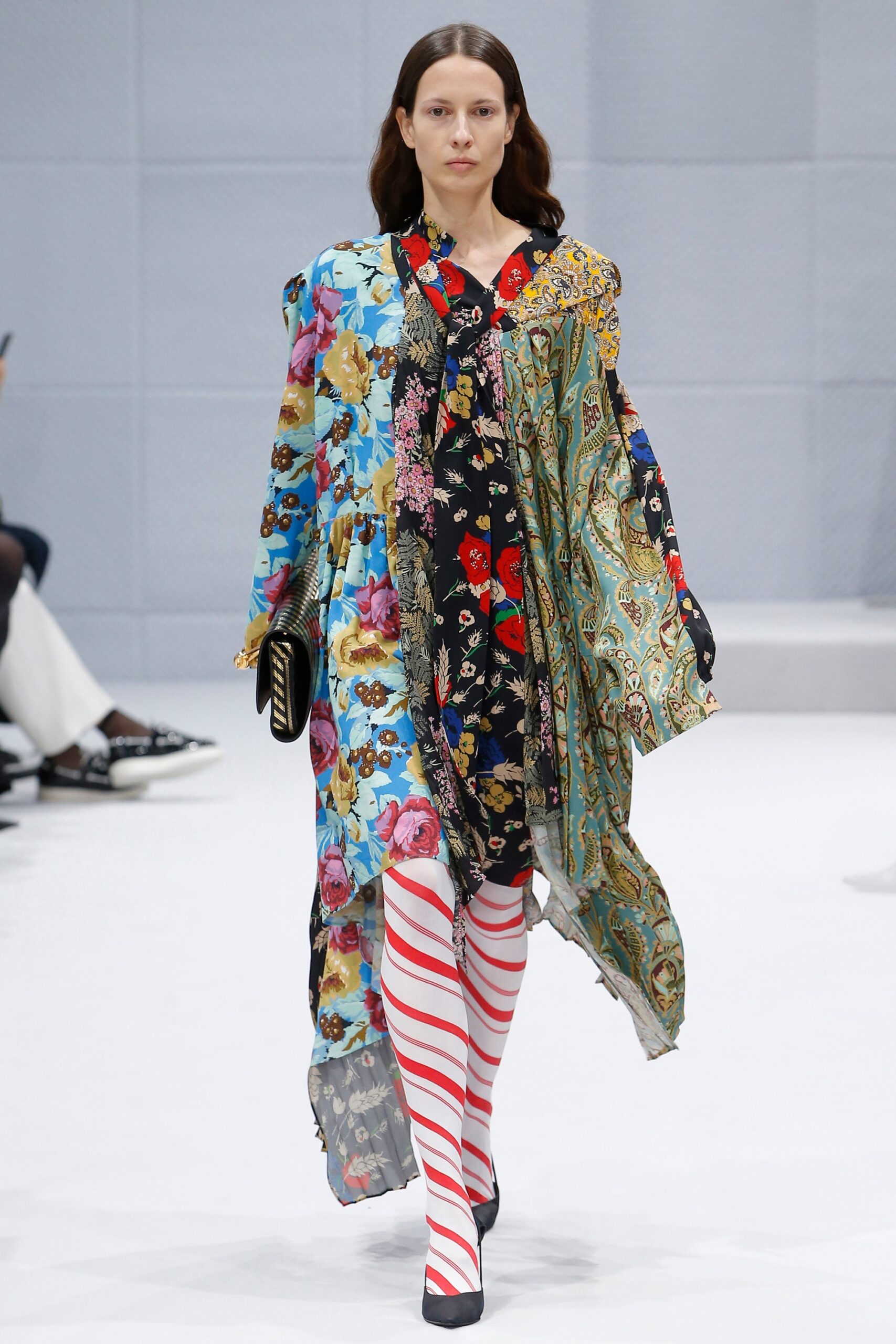 multi-colored layered midi dress