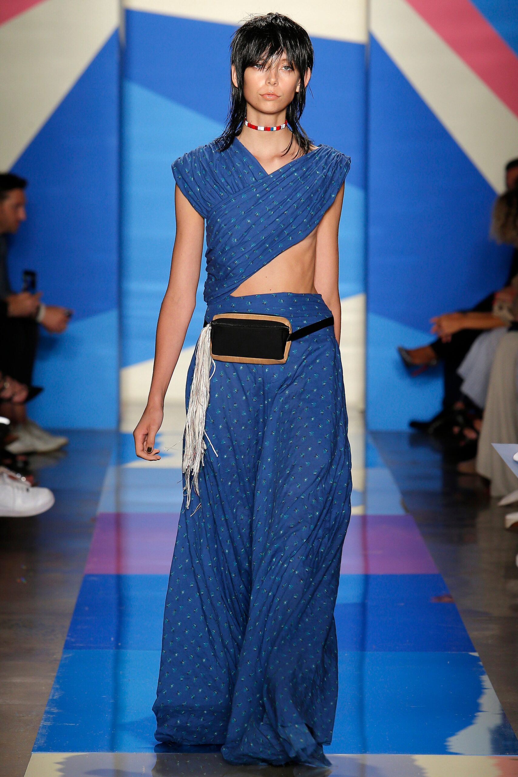 blue relaxed sleeveless dress