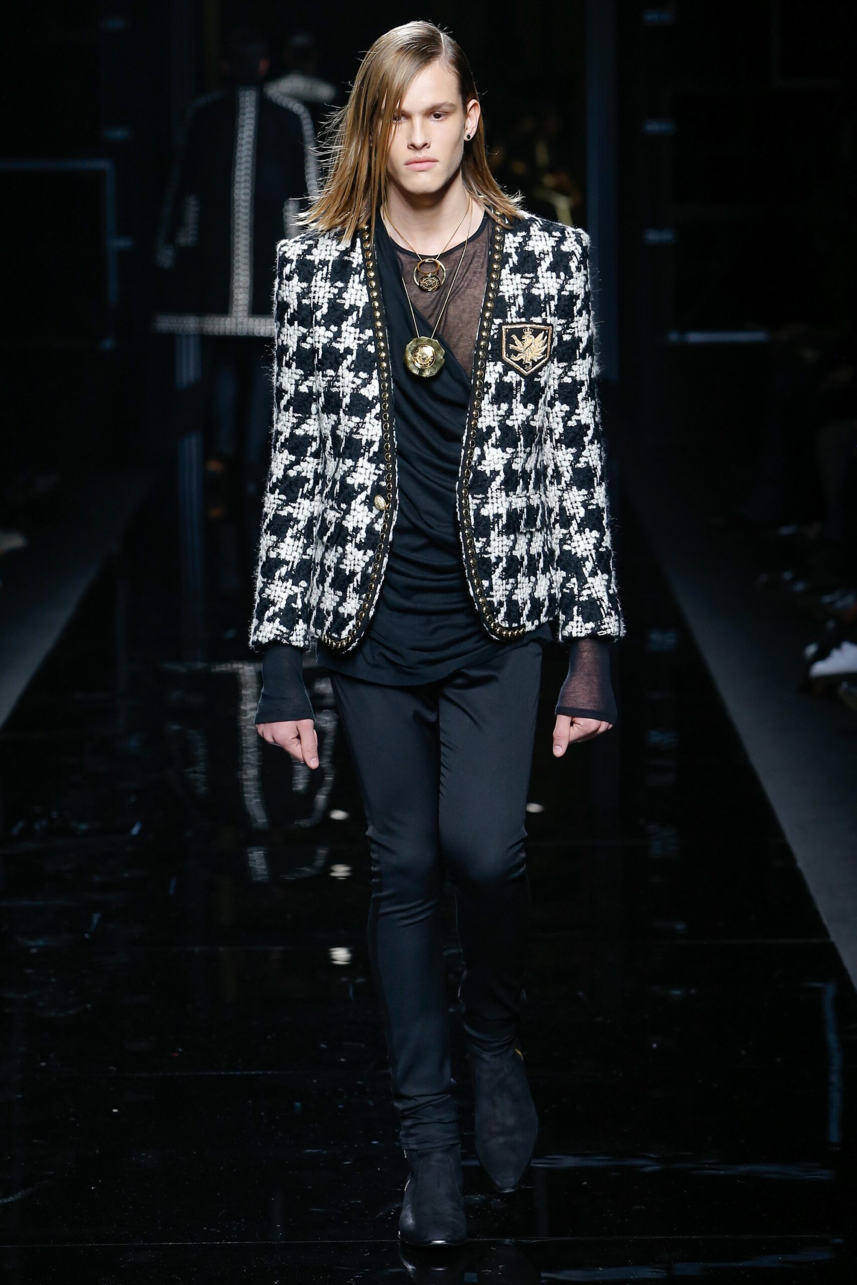 black and white tailored blazer