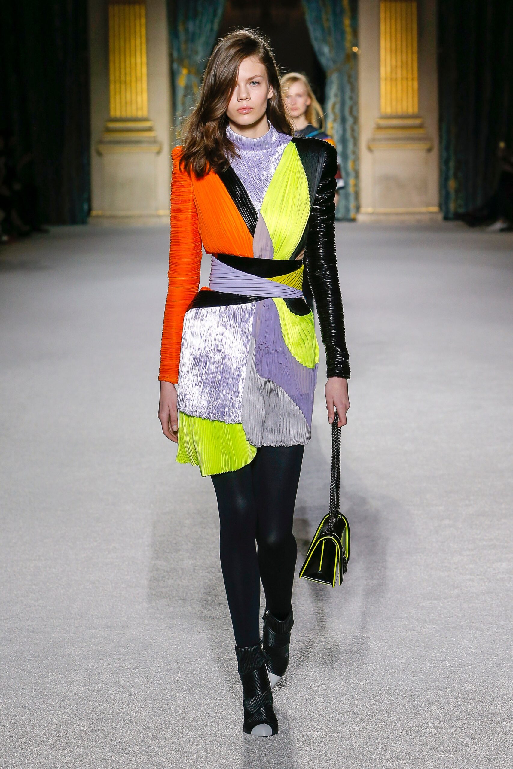 color-blocked mini dress