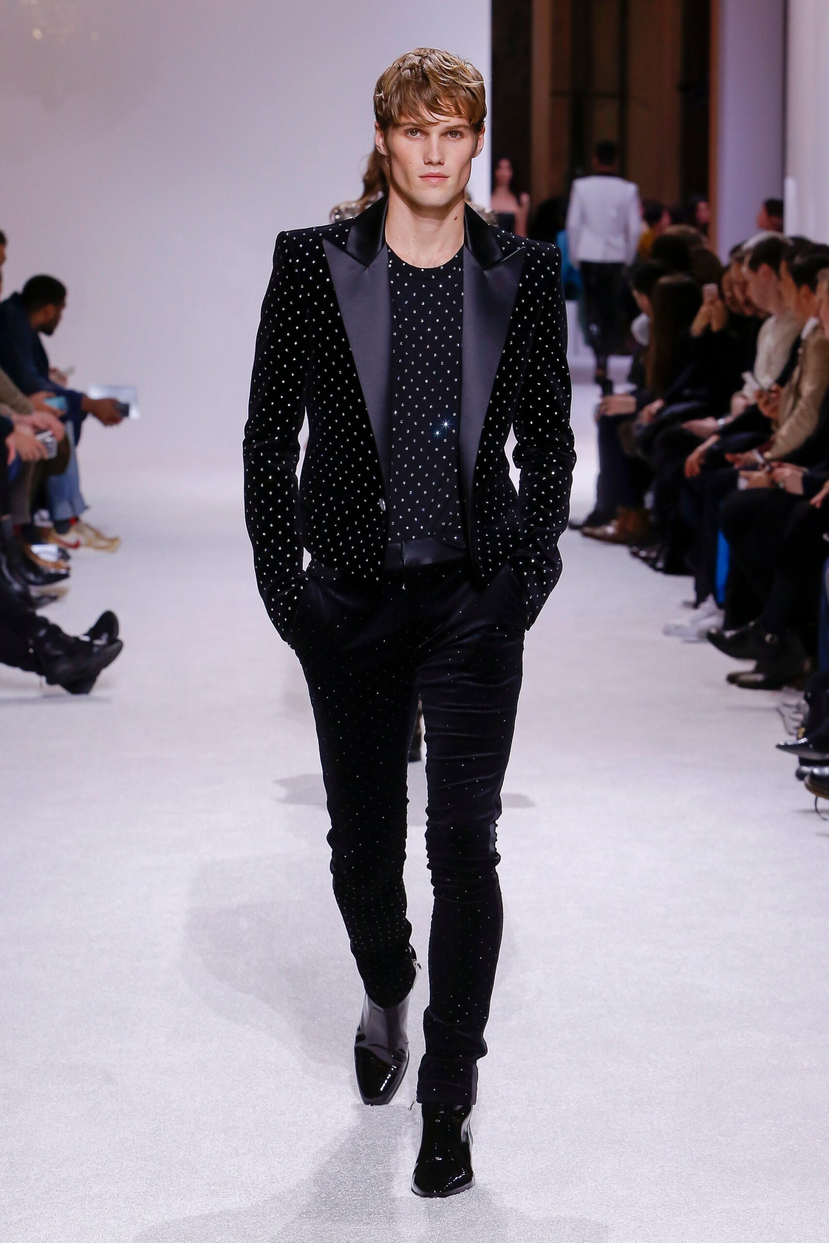 black velvet tailored blazer