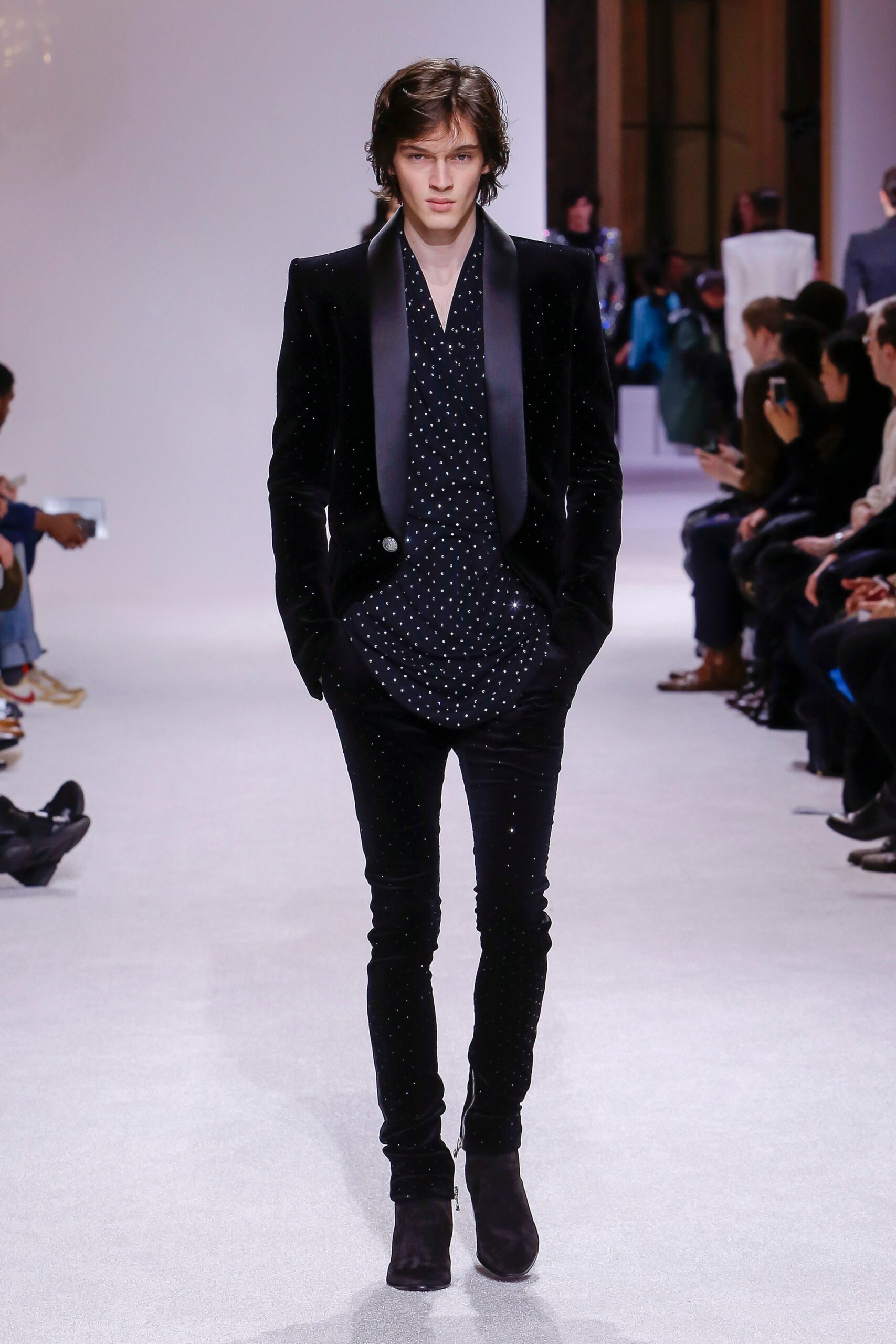 black velvet tailored blazer