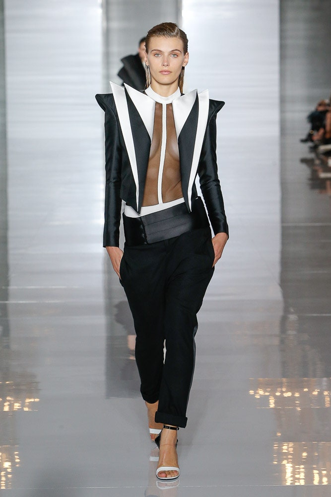 black and white structured blazer