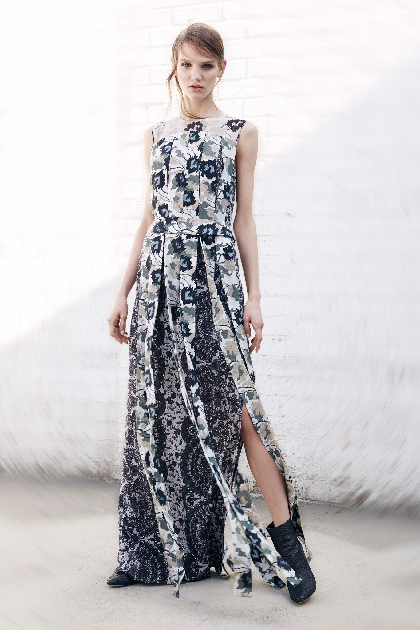 floral silk sleeveless maxi dress