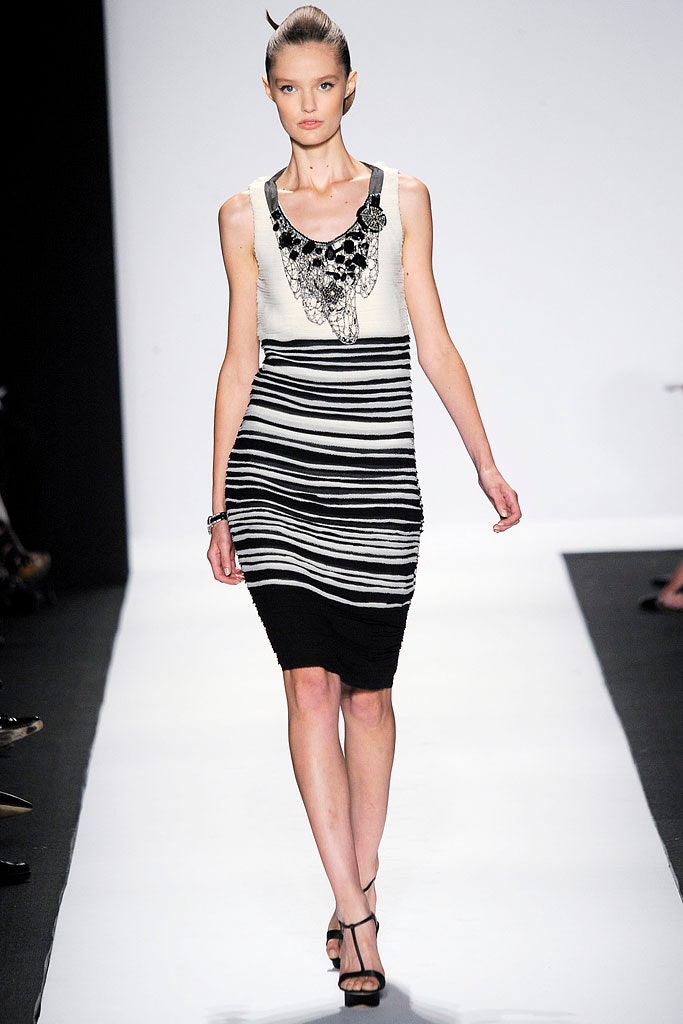 black and white striped sleeveless dress