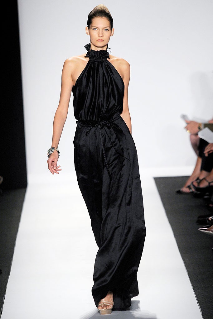 black silk halter gown