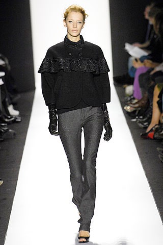 black wool long-sleeve collared fitted ruffled jacket