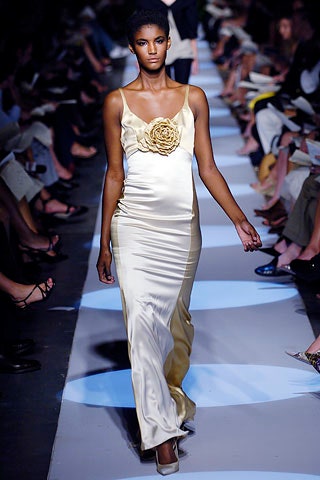 gold silk fitted gown