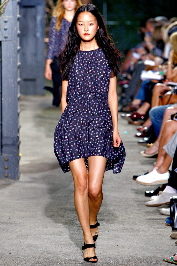 blue floral sleeveless mini dress