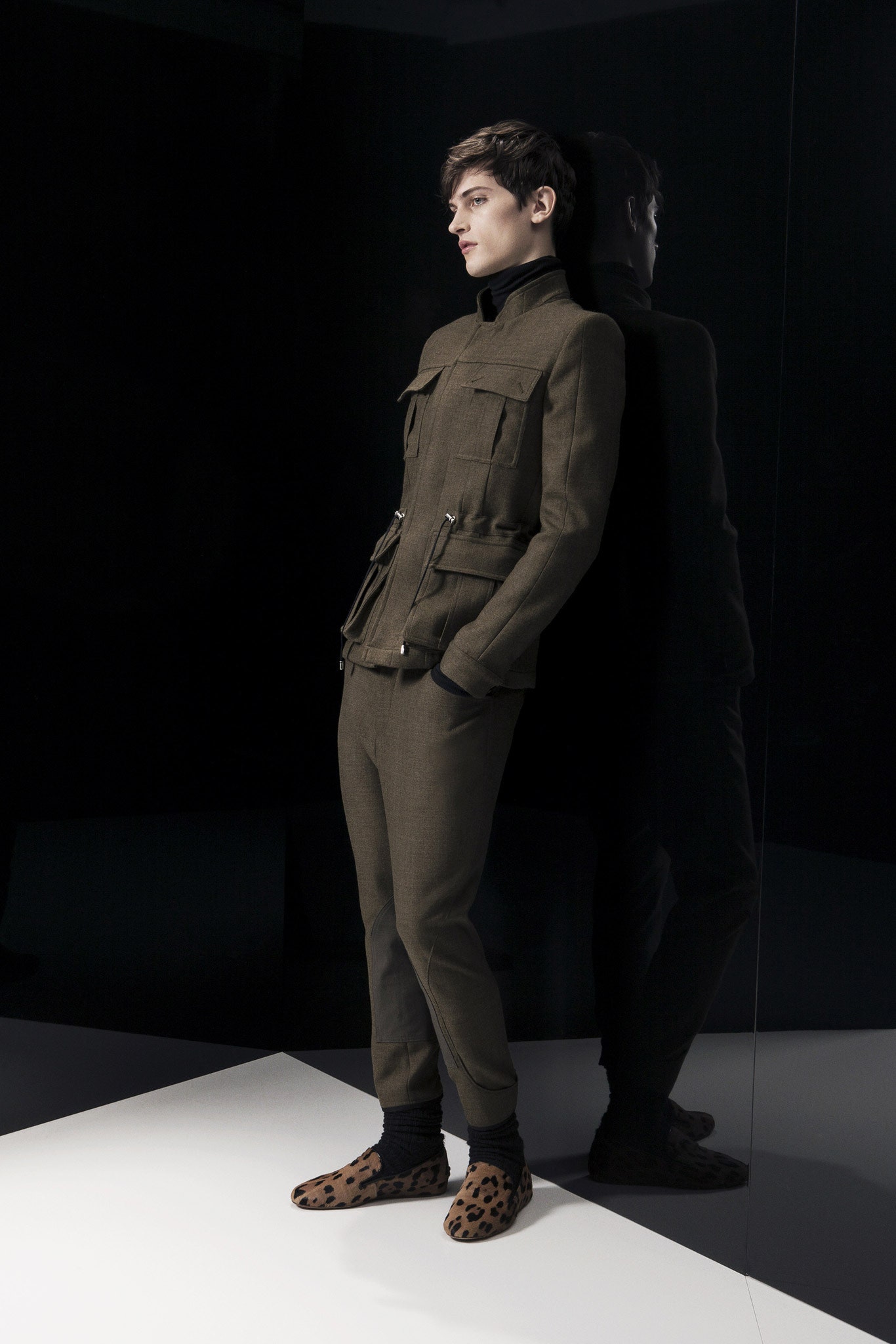 brown wool fitted jacket and pants