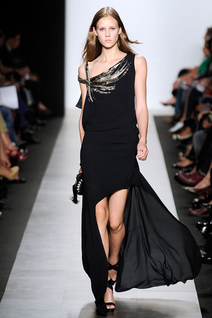 black silk asymmetric dress