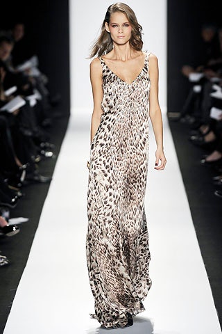 beige brown animal-print maxi dress
