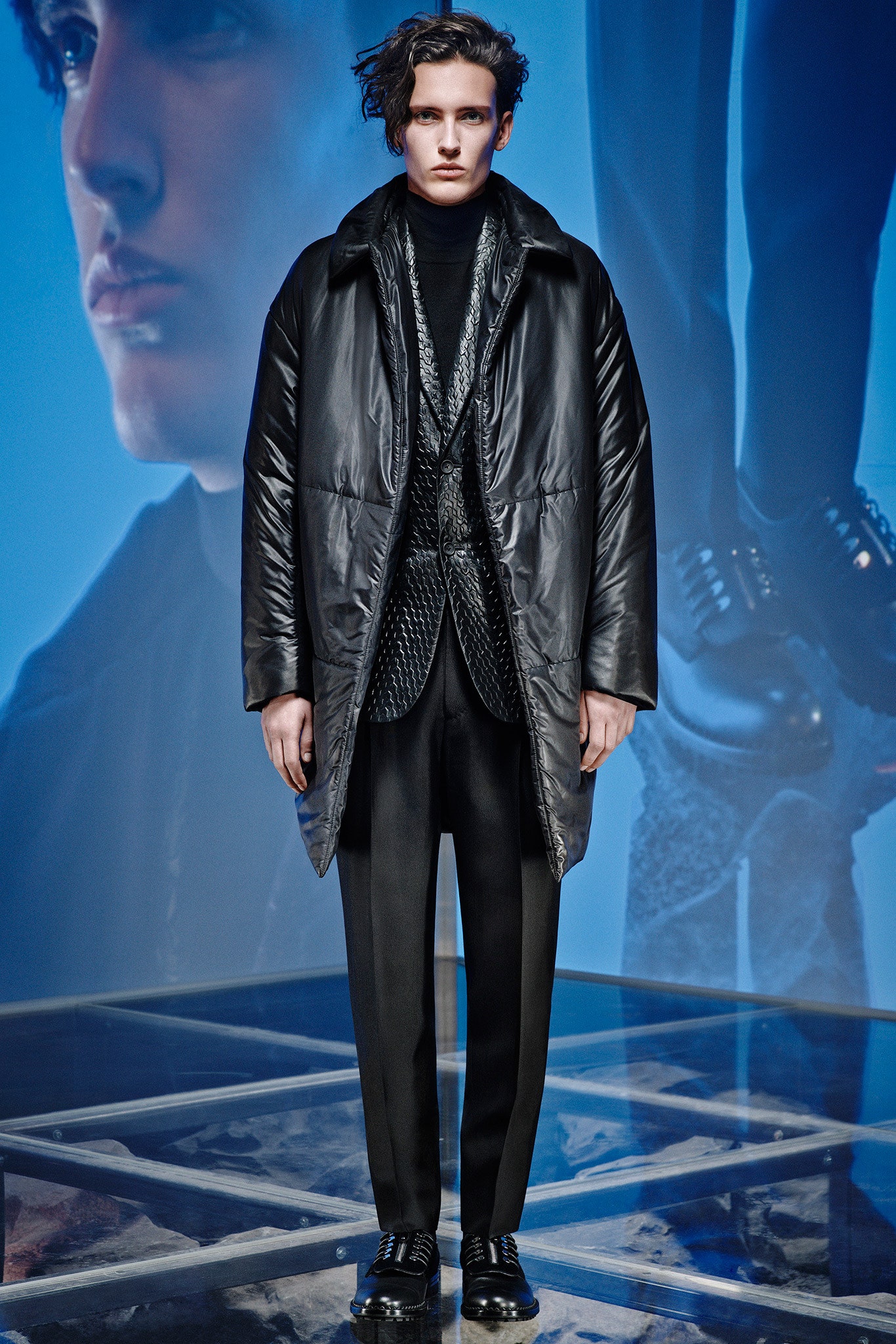 black leather coat with blazer