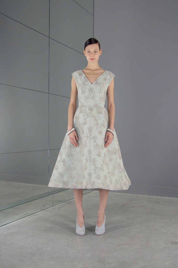 beige silk sleeveless dress