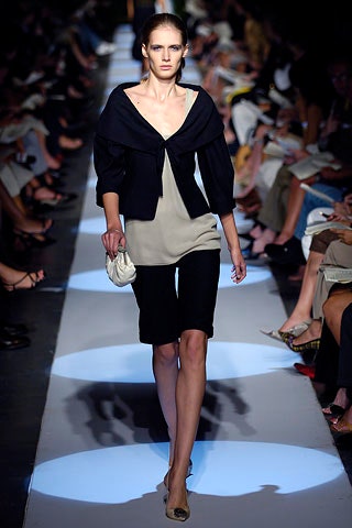 black and beige fitted top with skirt