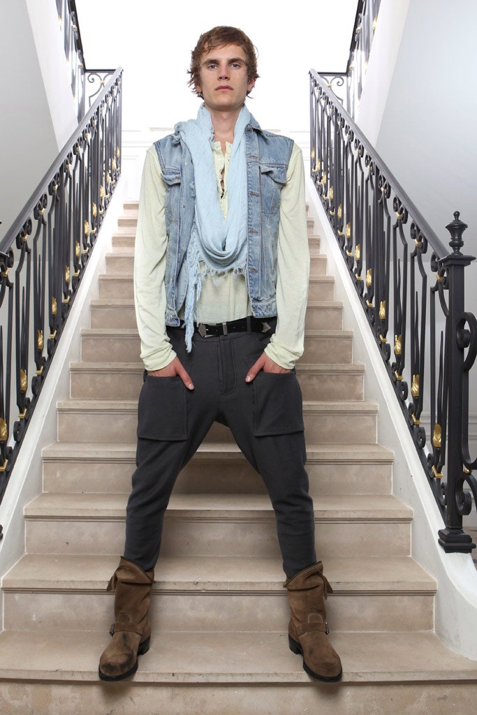 denim vest with relaxed outfit