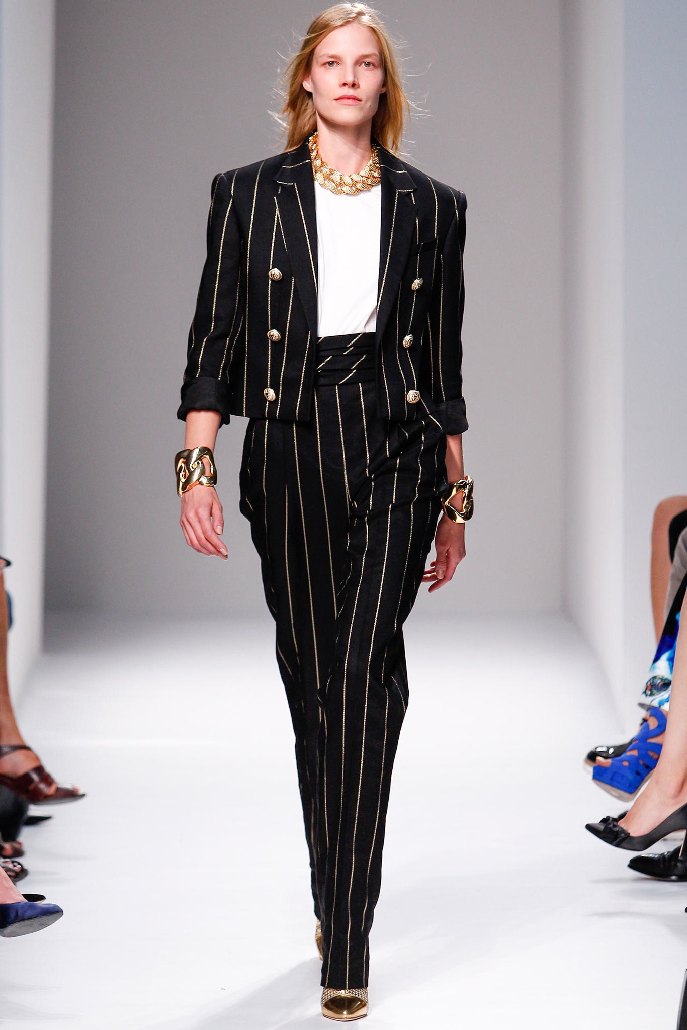 tailored black and white suit