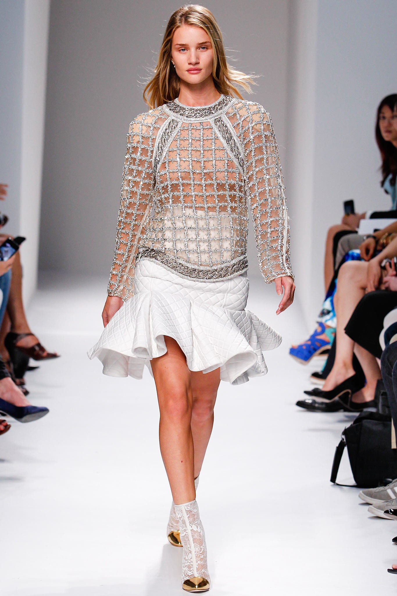 white cotton fitted flared mini skirt