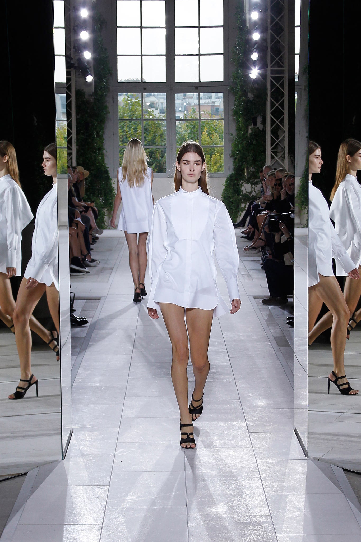 white relaxed shirt-dress