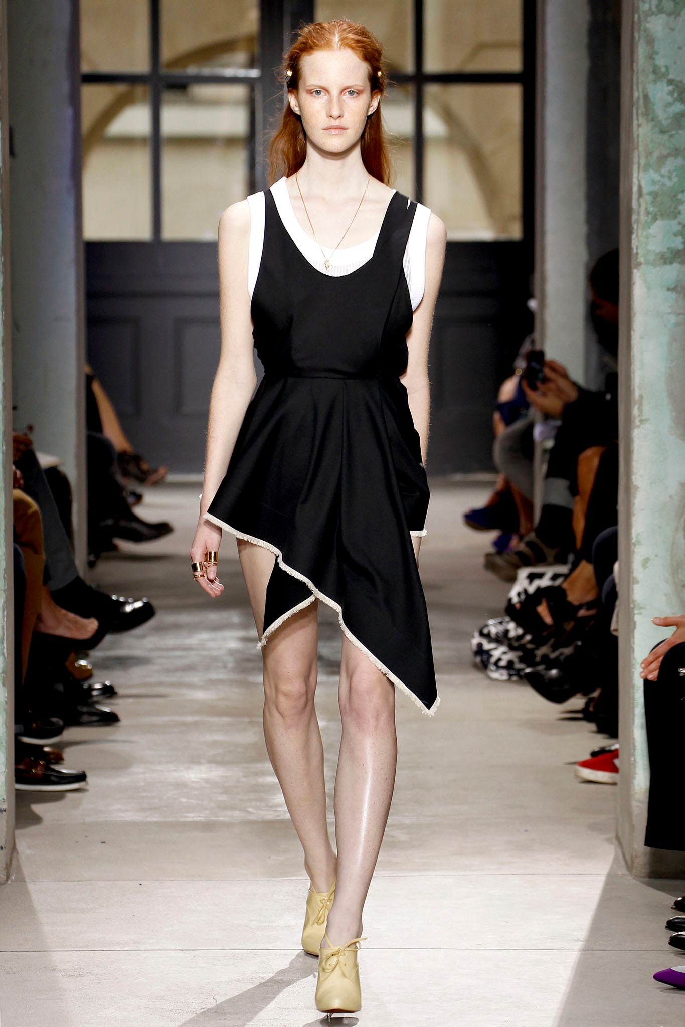 black and white asymmetric dress