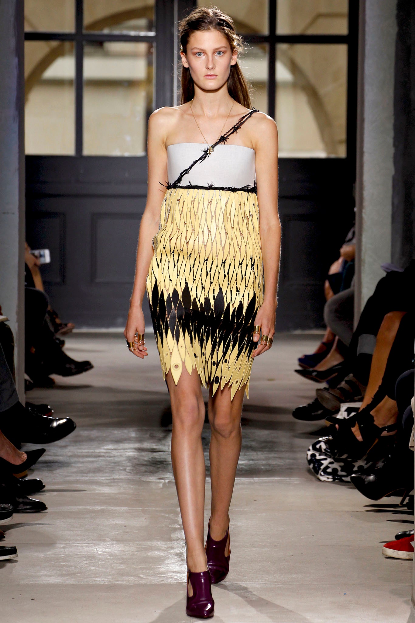 asymmetric pleated mini dress
