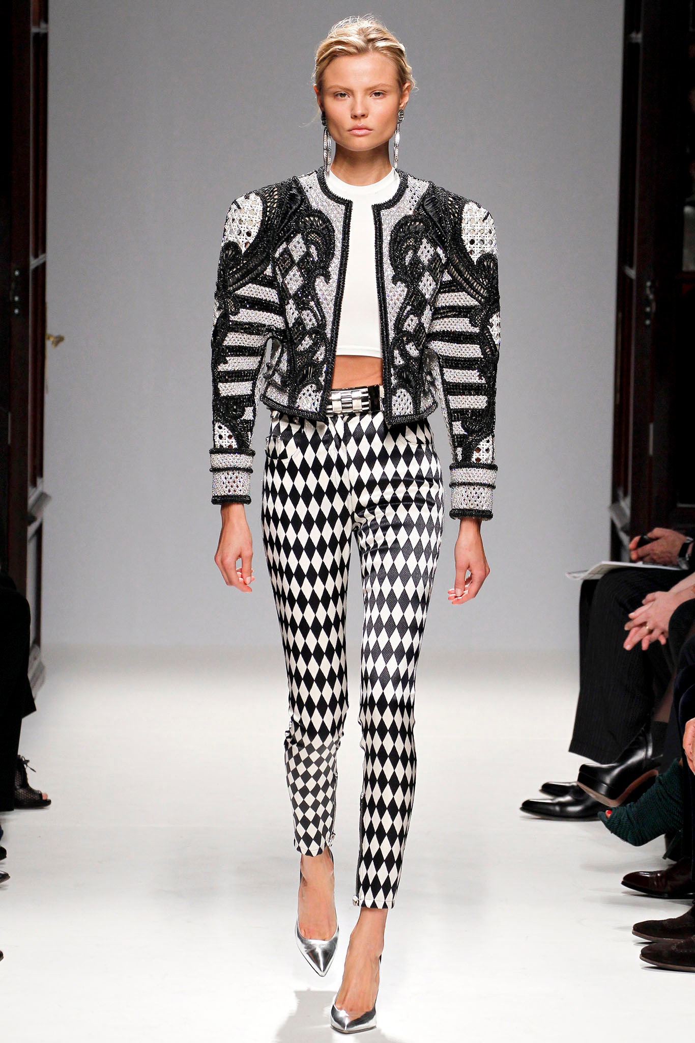 black and white embroidered jacket