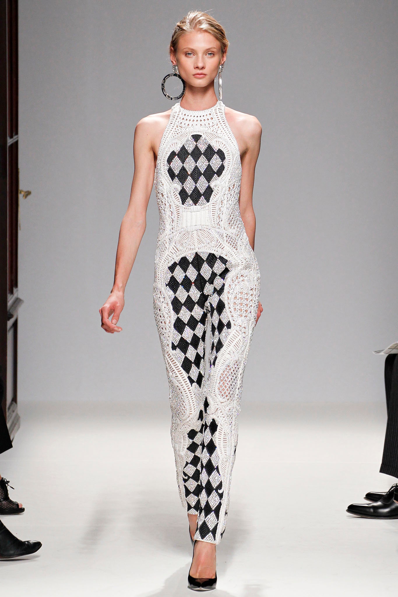 black and white lace catsuit