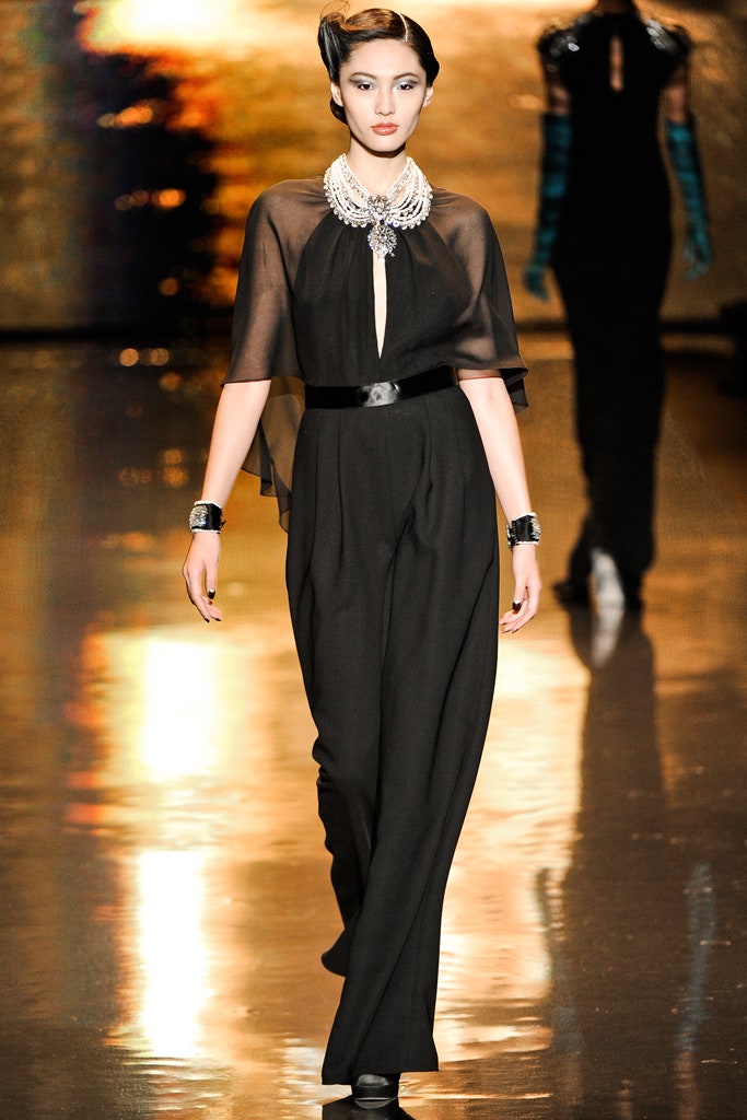 black silk fitted jumpsuit