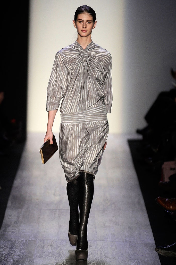 gray silk pleated midi dress