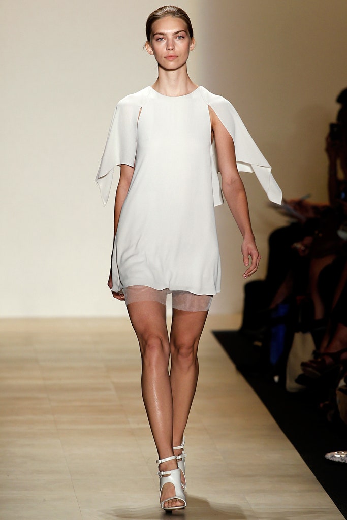 white silk fitted mini dress