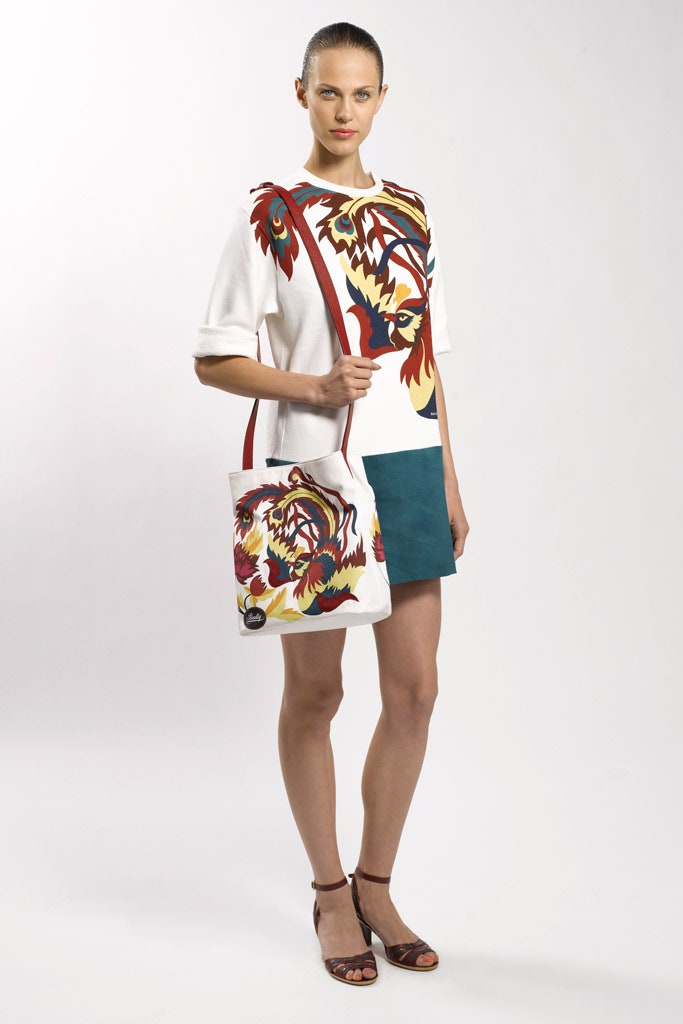 relaxed printed short-sleeve dress