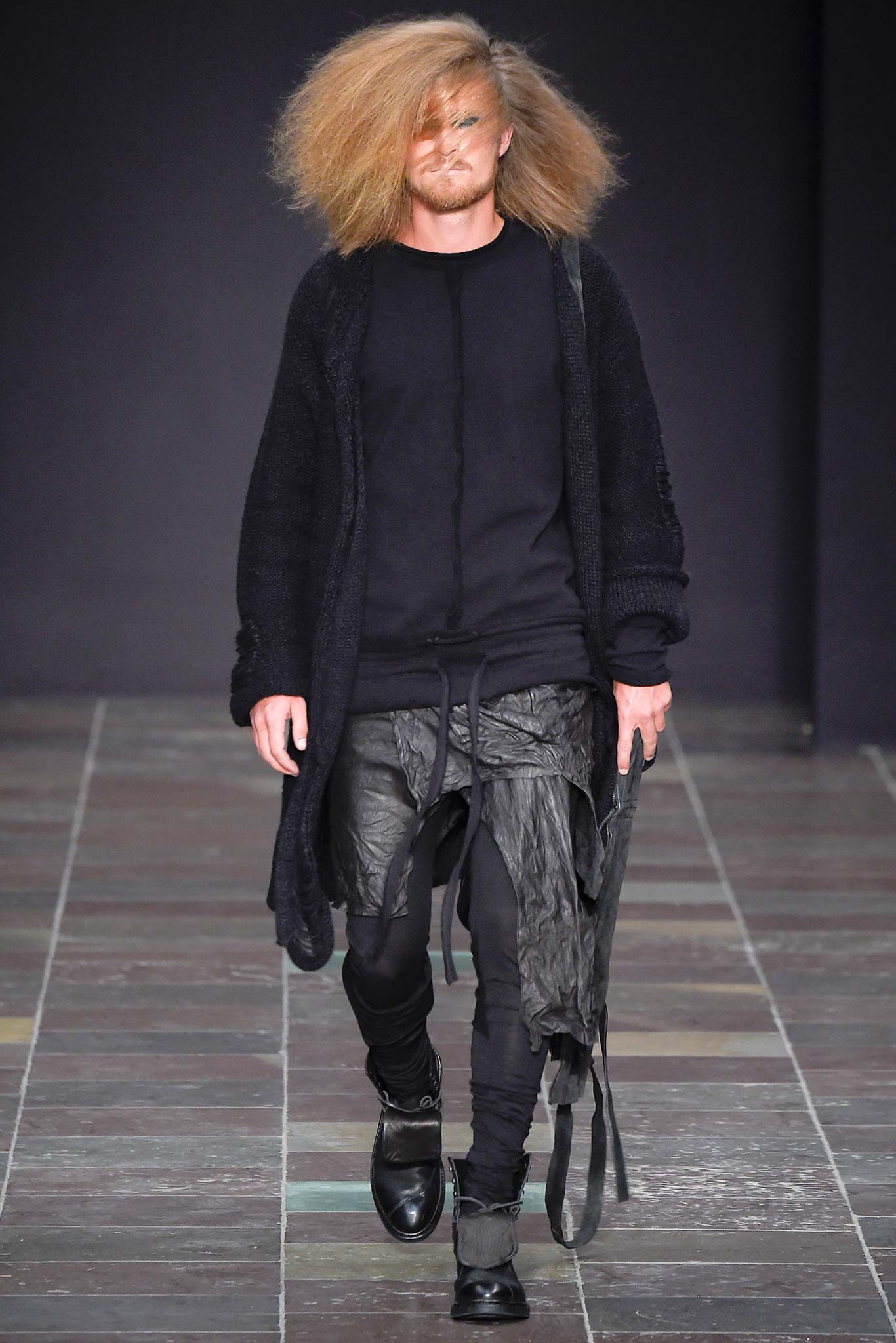 black relaxed coat and fitted top