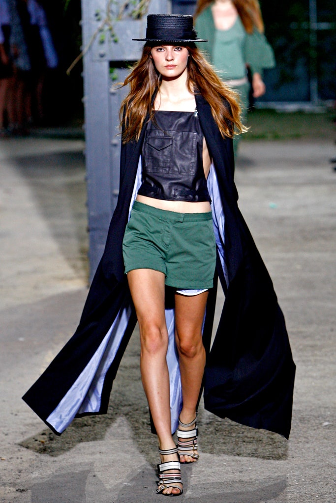 black coat with leather top