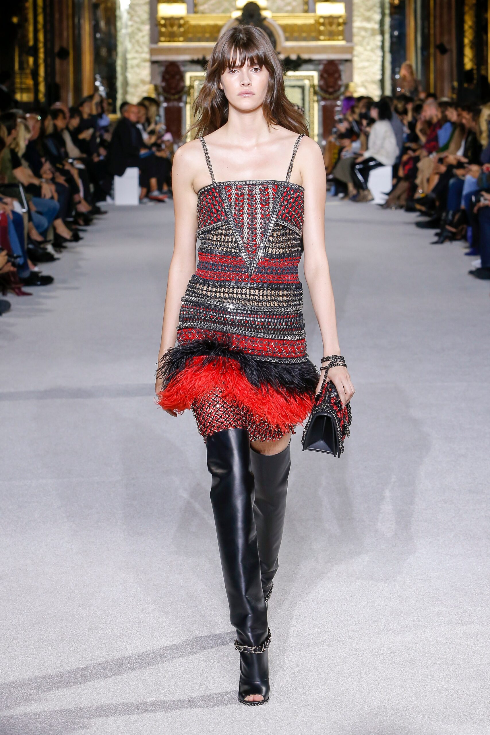 fitted mini dress with fringes