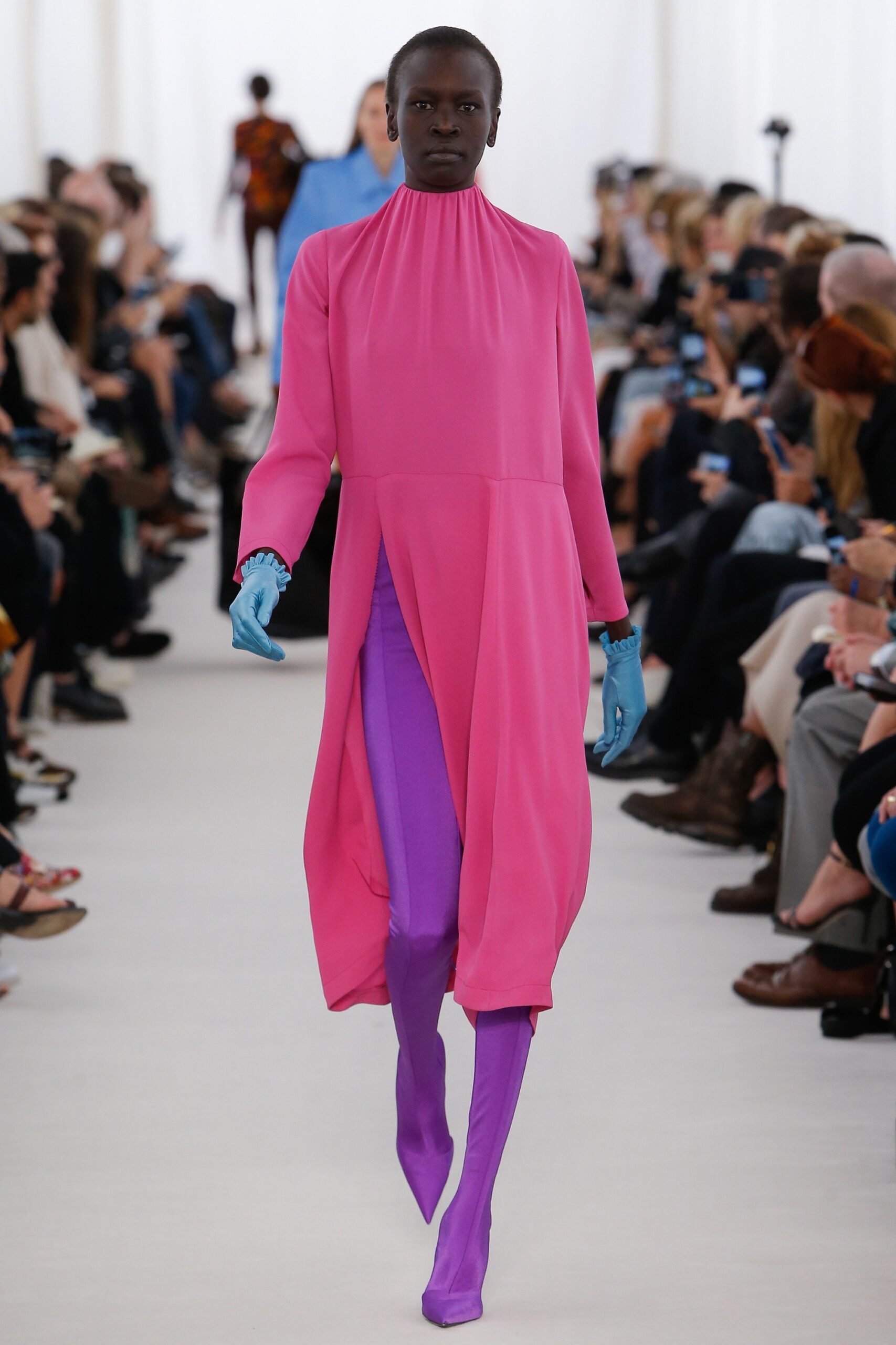 pink and purple midi dress