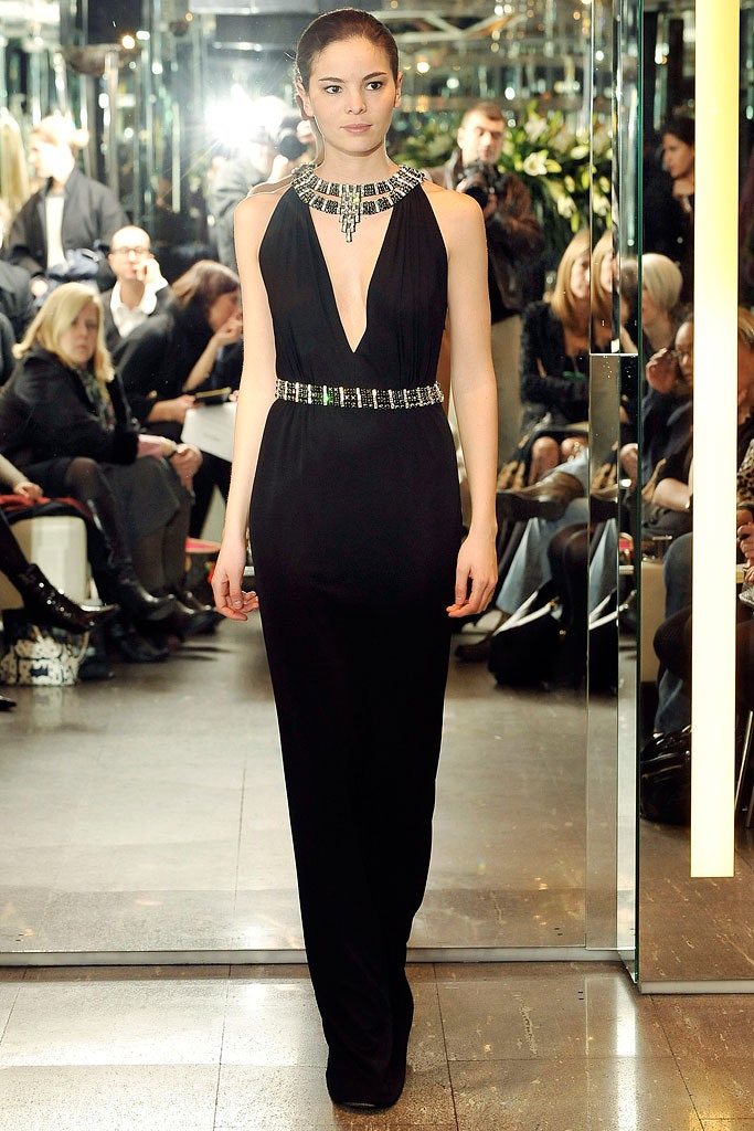 black silk sleeveless gown
