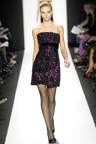 black and purple strapless dress