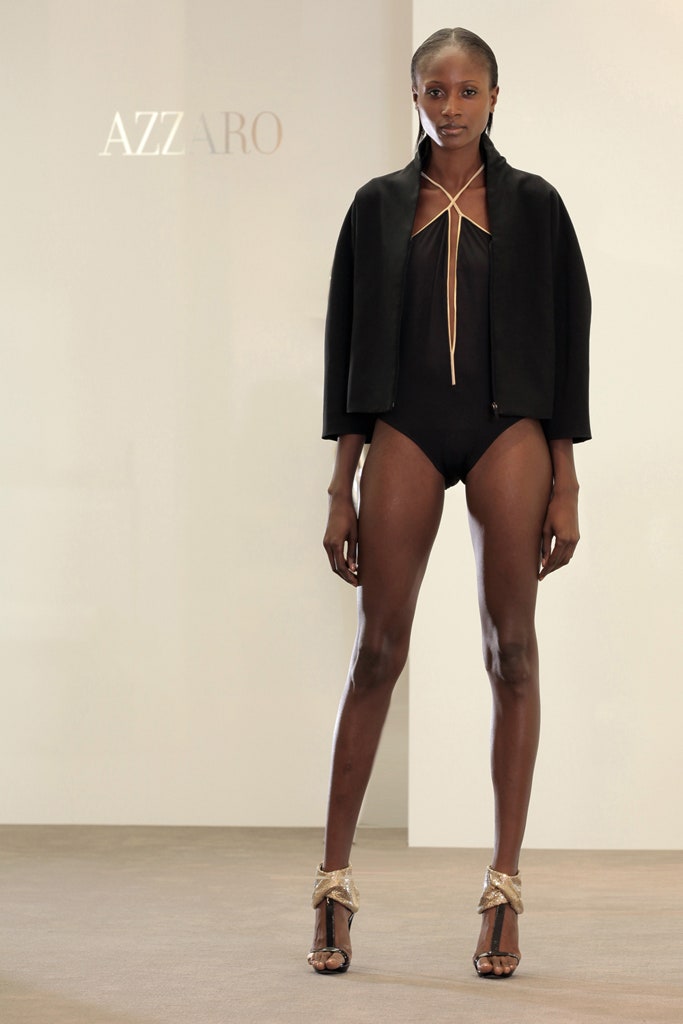 black bodysuit with cape